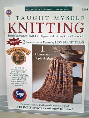 I Taught Myself Knitting Instructions Patterns Boye 1988 Vintage Book Only